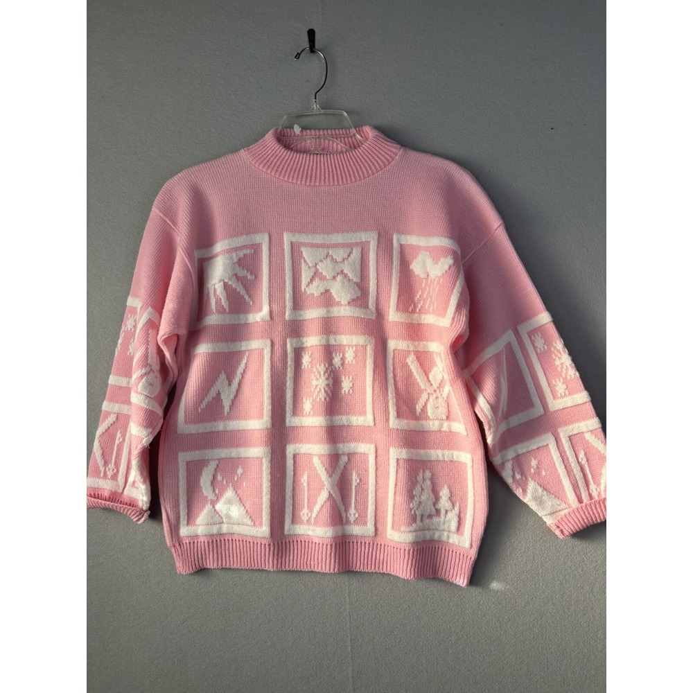 Vintage 80's Adele Knitwear Sweater Women's M/L Pink USA 3392